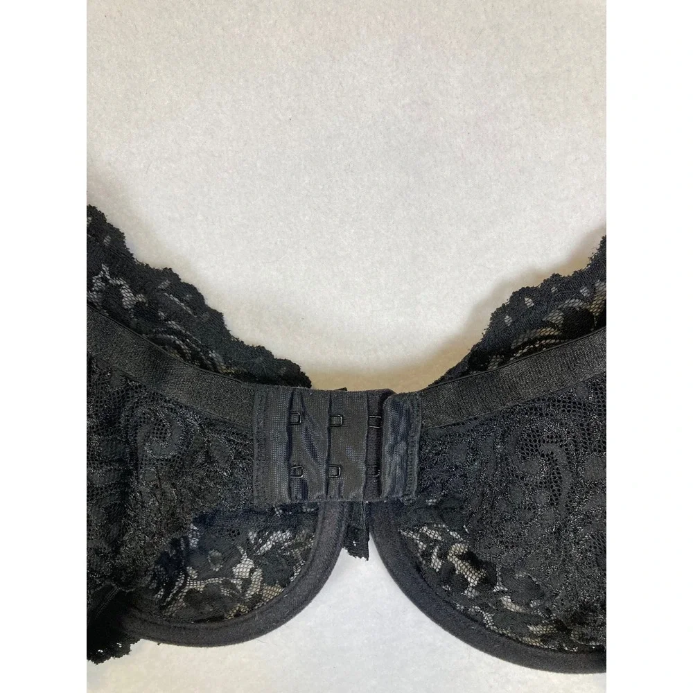 Romantic Smart & Sexy Womens 40D Black Floral‎ Lace Unlined Underwire Bra 85045
